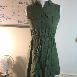 Linen/ Rayon Blend Utility Dress